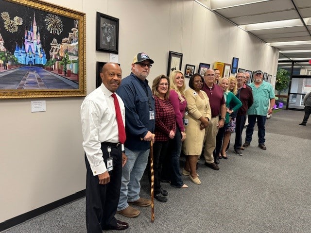 City Employees gathered to celebrate the opening of the Employee gallery