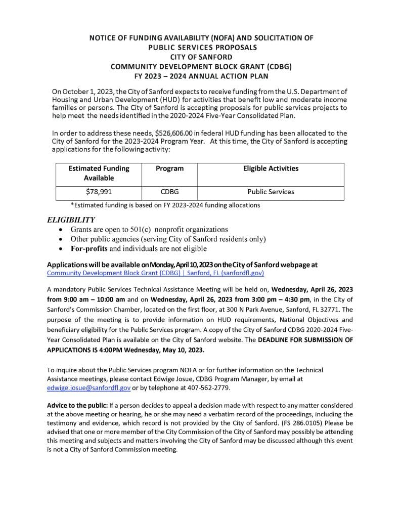 public work proposal for Fiscal Year 2024