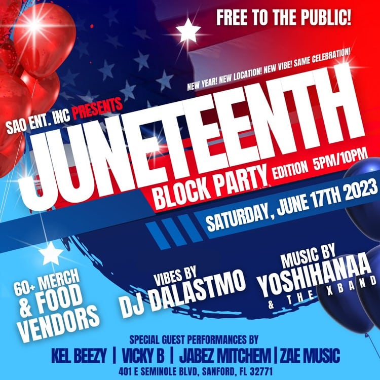 2023 Juneteenth block party flyer