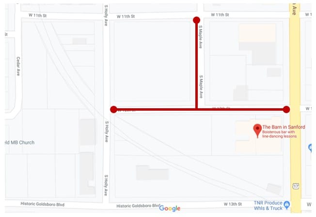 map of the September 2023 food truck fiesta