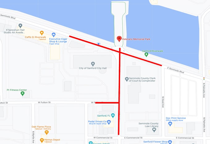 map of the 2023 Veterans Day ceremony
