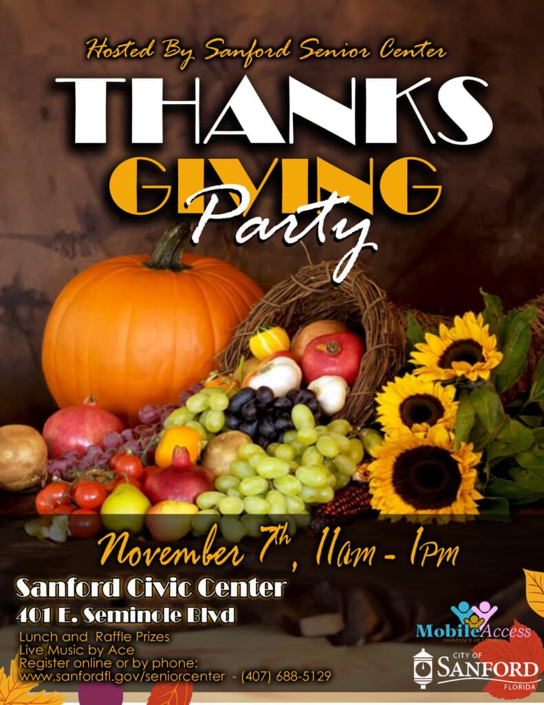 Sanford Senior Center Thanksgiving party 2023