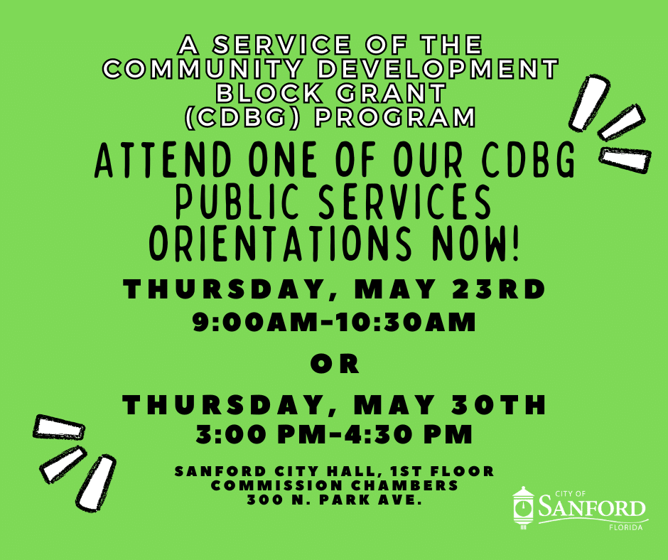 Invitation to attend a CDBG Program in May 2024