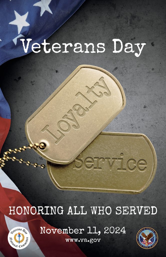 flyer advertising 2024 Veterans Day event