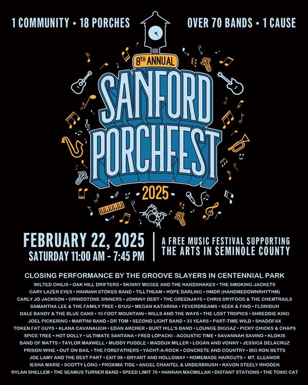 List of artists for Sanford Porchfest