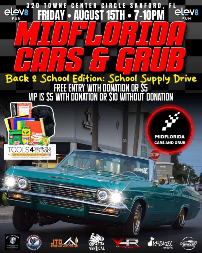 MidFlorida Cars and Grub flyer 2025