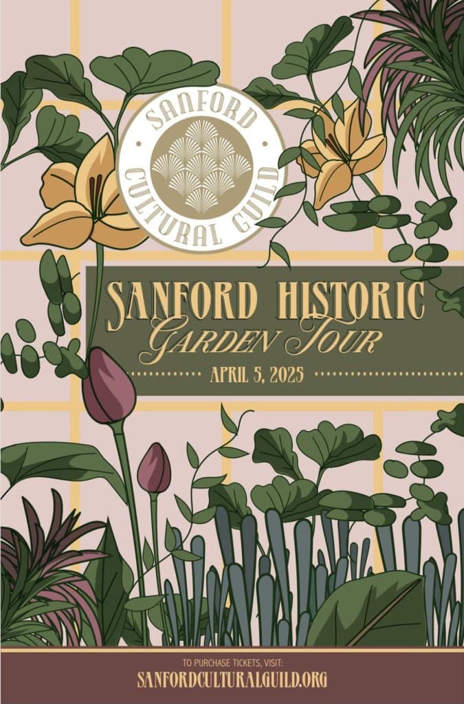 flyer for the 2025 Sanford Historic Garden Tour