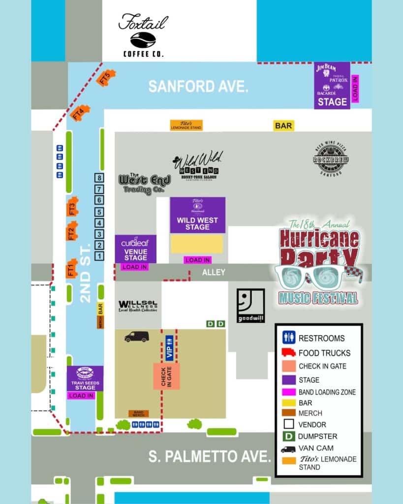 18th Annual Hurricane Party Music Festival Event Map