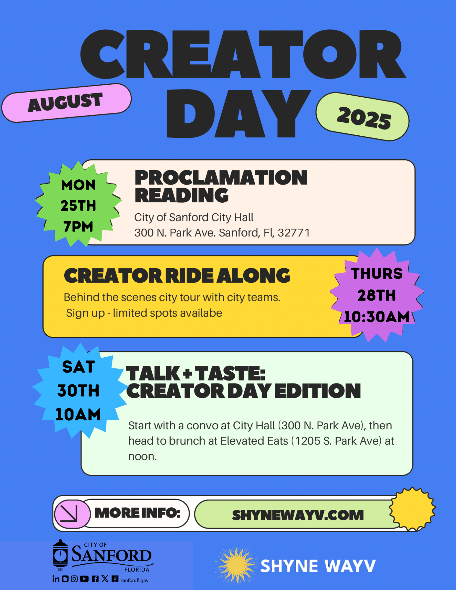 Creator Day August 2025 flyer