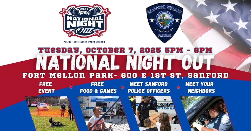 flyer for the National Night Out on October 7, 2025