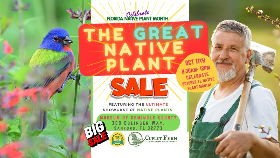 flyer for the Great Native Plant Sale on October 11, 2025
