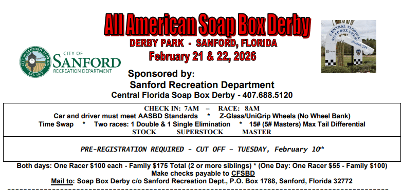 Ad for All American Soap box Derby Toys for Tots drive