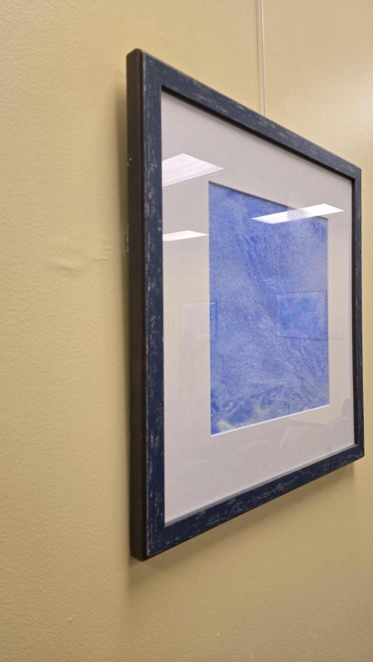 a blue square inside a frame