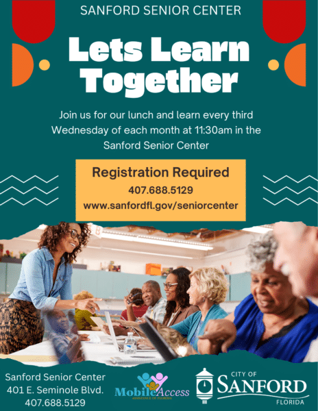 Lunch and Learn Seniors informational flyer