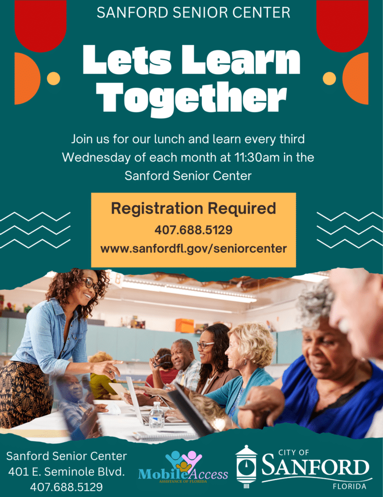 Lunch and Learn Seniors informational flyer
