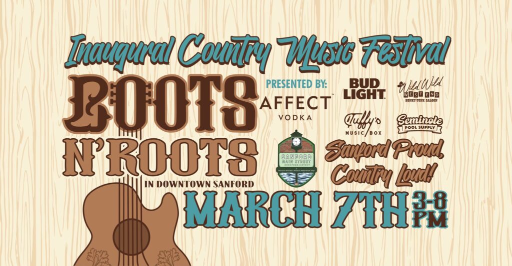 Flyer for the 1st Boots N' Roots Country Musical Festival