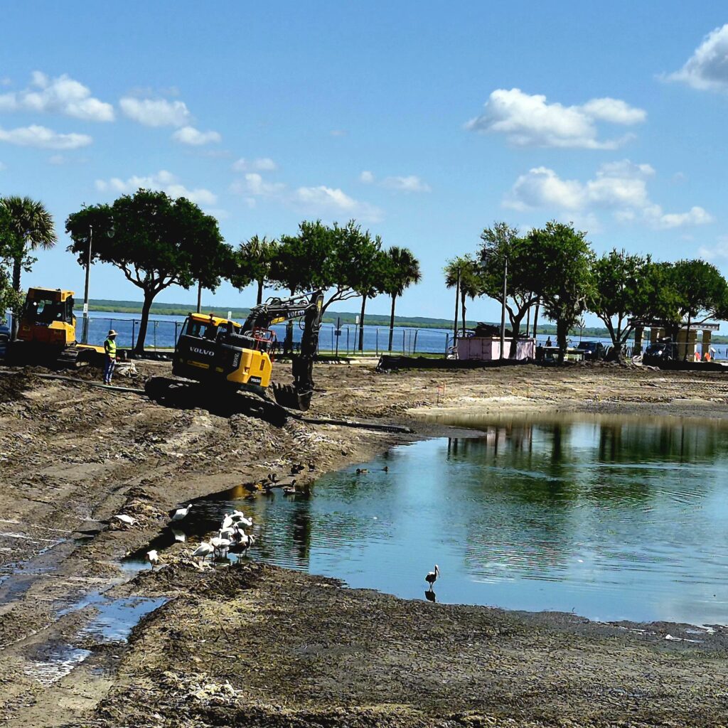 Construction vehicles can be seen on the Fort Mellon and Lake Carola Project